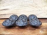 ロットのセット6素朴なブラウン鋳鉄引き出しプルノブハンドル食器棚ドレッサー