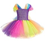 C-Princess 子供 ベビー ドレス ワンピース チュチュ スカート ダンス バレエ服 カラフル 可愛い 女児 女の子 キッズ 舞台 学園祭 発表会 3歳