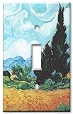 アートプレート® – 特大スイッチプレート – Van Gogh :イエローWheat & Cypresses マルチカラー 301-S-oversize