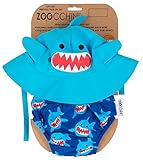 【日本正規品】 ズッキーニ  (Zoocchini)   スイムパンツとサンハットのセットサメ (3-6M)ブルー1枚セット ZOO1705S