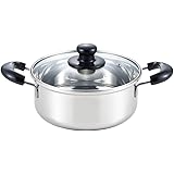 ヨシカワ 日本製 両手鍋 20cm IH対応 シルバー ステンレス クックルックII SJ2184