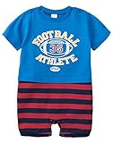 (エーケー) AK Style ベビー キッズ 半袖 プリント Ｔシャツ ボーダー パンツ カジュアル ロンパース カバーオール つなぎ 赤ちゃん 男の子 ボーイズ 子供服 160304-5(ブルー-