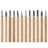 彫刻刀 木工 木彫り 手彫り 版画 カボチャ彫刻 伝統工芸 篆刻 DIY工具 個人趣味 初心者 プロ 子供 木製柄 収納ケース付き 12本セット