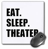 3D ローズ「Eat Sleep TheaterBlack TextDrama Club AddictActor Play Acting」マット仕上げマウスパッド - 8 x 8インチ - mp_180450_1