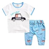 【SEBLES】ベビー 赤ちゃん キッズ 男の子 半袖 Tシャツ ズボン セット コットン 綿 カジュアル わんぱく 元気 春 夏 キャラクター プリント 柄物(タイプG,110cm)