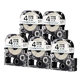 【インクのチップス】キングジム対応 テプラPRO用互換 SS4KW 互換テープ 強粘着 白/黒文字 4mm 5個セット