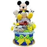 出産祝い ディズニー おむつケーキ とっても可愛い ミッキーマウス カータービブ 男の子 パンパース Sサイズ オムツケーキ