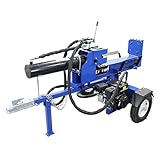 薪割り機 薪割機 ログスプリッター エンジン式 破砕力 27t 約6.5馬力 ブルー 横割り　縦割り けん引 カッター まきわり マキワリ 薪ストーブ 斧 薪 破砕 油圧 オイル 木 木材 原木 丸太