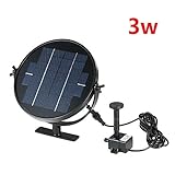 Anself 9V 3Wソーラーパネル ソーラー噴水 水中 ブラシレスウォーターポンプキット 鳥浴槽池用 190L / H 170cmリフト用