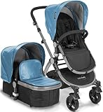 Baby Roues LeTour Lux II BLUE Lightweightt Compact Stroller w/ Bassinet by Baby Roues [並行輸入品]
