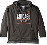 NFL Chicago Bears Vノッチプルオーバーフードwith raggedエッジ、3 x、チャコール/ヘザー