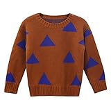 (プタス)Putars ベビー服 子供服 セーター 男の子 女の子 冬服 長袖 三角柄 総柄 可愛い 秋 冬 運動服 旅行 記念日 プレゼント 18ヶ月-5歳