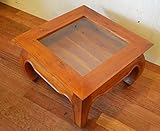 アジアン家具 バリ ♪ガラスコレクションBOXテーブル (ナチュラル)♪ おしゃれ インテリア エスニック コレクションテーブル ローテブル ガラス