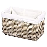 Oblong長方形ウィッカーストレージバスケットコットン裏地