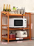 GYP キッチン用棚、ラック床用電子レンジオーブンキッチン用品収納ラックオーブンラックポットラックソリッドウッドバンブーキッチンレストランL52 / 60/70 / 80cm * W38cm * H8