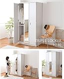 3連ロッカー 高さ1795mm×895mm幅 f-jkp-frm2006wh ホワイト色