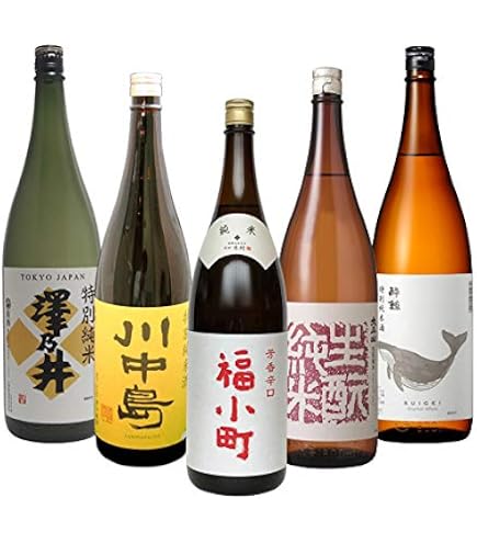 Amazon.co.jp: 純米酒 一升瓶 5本 飲み比べセット 日本酒 1800ml 澤