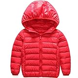 AKSSWEET 子供服 ダウンコート ダウンジャケット キッズ ベビー ジャケット 無地 フード付き ベビー服 女の子 男の子 子ども アウター 防寒 無地 軽量 冬 100～160cm 全8色 (