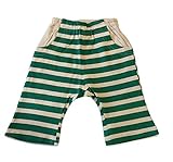 ベビー ハーフパンツ ボーダー 緑 生後6ヶ月 70cm ボーリング柄