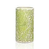 simplux Battery-Powered Mosaic Flameless LED Candle with Timer, 3 x 6', Light Green [並行輸入品]