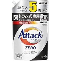 【大容量】アタック ZERO(ゼロ) 洗濯洗剤 液体 ドラム式専用 詰め替え 1700g (約5倍分)