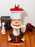 e-bro 3点Happyクリスマスデコレーションサンタトイレ便座カバーとラグセット雪だるまトナカイ No MPN