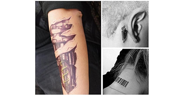 Amazon Co Jp あんたも今日から ターミネーター 機械系 Tatoo シール ステッカー ３枚セット 内蔵機械 スイッチ バーコード Elefang特製取扱説明書付 スポーツ アウトドア