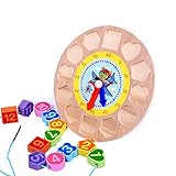 木製 12数字 カラフルなパズルデジタル 幾何学時計 赤ちゃん教育的なレンガ 赤ちゃんおもちゃ　出産ギフト　虎