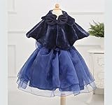 CHD 子供ケープ ふわふわ フォーマル 子供 ドレス ポンチョ ボレロ カーディガン ケープ　フォーマル　ガールズ　キッズ　子供 結婚式 七五三 発表会 披露宴 パーティ (L(8-14歳), ネイ