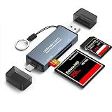 USB2.0 A/USB Type C to SD(HC)/TF/CF コンパクトフラッシュ カードリーダー ライター フラッシュメモリー対応 USB-C/USB Card Reader For Type-C スマートフォン、タブレットPC、ノートブックパソコン、ChromeBook Pixel、Windows PC