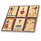 3dRose ct_62344_1 Ancient Egyptian Tarot Cards Ceramic Tile, 4" [並行輸入品]