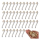 ファイニエ ポニーフック パーツ ゴールド KC金 50個 丸皿 10mm 台座付き 差し込み式 ピン ヘアアクセサリー 金具 ハンドメイド パーツ BD4192