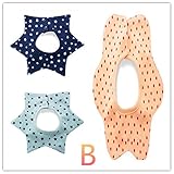 (マリア)MARIAH　あす楽　ビブ 女の子 スタイ 食事 3枚セット エプロン 360°回転 綿 防水 4層厚さ 3枚セット　クロス付け