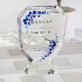 【名入れ】トロフィー クリスタル 表彰盾 DP-2 8角形 記念品 周年記念 社内表彰 感謝状 (小)