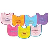 Luvable Friends Blue Funny Sayings Baby Bibs by Luvable Friends