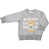 2017年 春物 ZOOMIC ズーミック ボーダーリブ アップリケ トレーナー グレー◇80cm