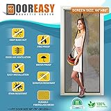 DOOREASY Toughest Magnetic Fiberglass Screen Door, Bugs Out Instant Screen With Speed-up Weight Bars
