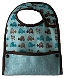 Close Pop-In Reversible Stage 2 Turtle Print Bib (30 months, Turquoise)