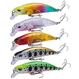 Goture ミノー ルアー セット 渓流 湾岸 シンキングミノー シーバス トラウト ヒラメ 青物 釣り 海釣り 表層&中層 5g 5cm 5個セット 5色