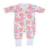 Domybest 春秋 ベビー服 新生児カバーオール パジャマ 長袖 寝具 0-3歳に適して 花柄 ピンク 暖かく保つ 強い弾力性 百日記念 出産祝い