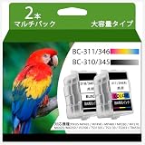 【ASSIST-BOX】Canon用 BC-345 346XL（310 311XL共用 ）詰め替えインク 大容量タイプ 2個セット（1個 BLACK+1個 COLOR）対応機種:PIXUS MP493/MP490/MP480/MP280/MP270/MX420/MX350/iP2700/TS3330/TS3130S/TS3130/TS203/TR4530 個包装