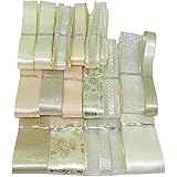楽MoMo リボン セット 詰合せ ハンドメイド 手芸 DIY 花束 ギフト ラッピング 包装 (e. ミルキーホワイト)
