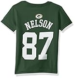 NFL幼児用Jordy NelsonグリーンベイPackers Mainliner Player Name & Number半袖Tee、ハンター、4 Tall