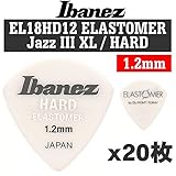 【20枚セット】Ibanez アイバニーズ EL18HD12 HARD 1.2mm JAZZIII XL 新素材エラストマー ギター ピック