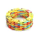 XDOBO新しい中国文字Domino子供の教育製品滑らかな表面とコーナー丸めWooden Toys中国語学習のアップグレードバージョン、カラフル、100個