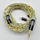 【BIGMANGO-蓮】MMCX4.4mm金メッキ＆銀メッキ＆銅混合ケーブル MMCXリケーブル 4芯イヤホンアップグレードケーブル 4.4mm交換ケーブル (MMCX4.4mm)