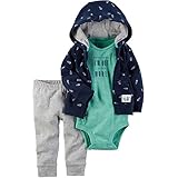 カーターズ carter's 男の子用紺ロケット柄フード付きジャケット上下3点セット (12months(72-78cm)) [並行輸入品]