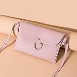2WAY 合皮 バッグ ショルダーバッグ かわいい スマホ 大きめ お財布 可愛い ショルダー 斜め掛け レディース ガール ハンドバッグ (ピンク)
