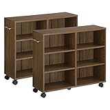 押入れ収納 2個組み 〔幅26cm〕 押入れ 衣装ケース 棚 本棚 収納 キャスター リビング収納 ウォールナット