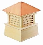 Good Directions 2118M Wood Manchester Louvered Cupola with Hip Style Copper Roof and Smooth Base, 18